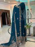 Chiffon Block Printed Angrakha With Embellishments