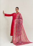 Block Painted Silk Dupatta