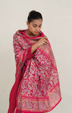 Block Painted Silk Dupatta