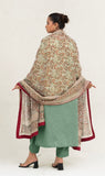 Block Painted Silk Dupatta