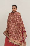 Block Painted Silk Dupatta