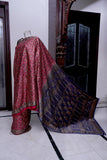 Block Printed Charmeuse Silk Saree