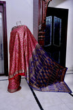 Block Printed Charmeuse Silk Saree